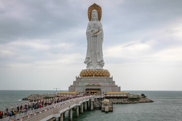 Statue of Guanyin, the bodhisattva of infinite compassion and mercy, at the Nanshan Temple on Hainan Island, China