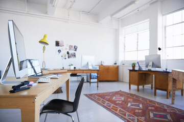 The office on the weekend. Shot of an empty office.