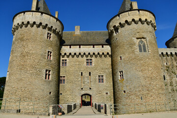 Sarzeau, France - june 6 2021 : the Suscinio castle built in the 13th