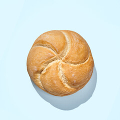 round bun on a blue background