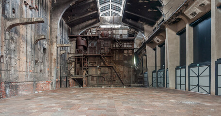 Old abandoned Victorian power plant in the center of Poland 