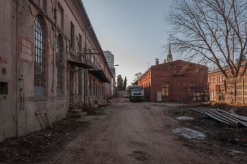 Old abandoned Victorian power plant in the center of Poland 