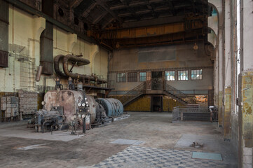 Old abandoned Victorian power plant in the center of Poland 