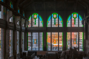 Old abandoned Victorian power plant in the center of Poland 