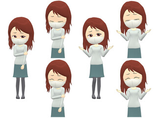 [Trouble A] Woman knitwear wavy hair front