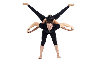 acroyoga in white background