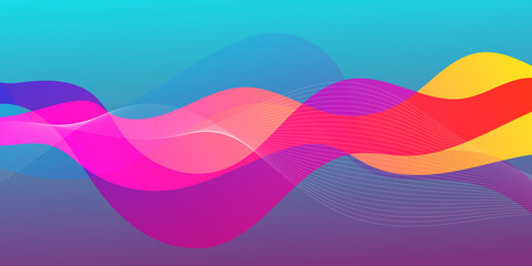 Modern Abstract Background with Motion Waves Elements and Vibrant Colorful Gradient Color