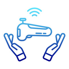 hand and controller gamepad © Pictranoosa