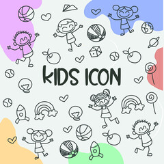 kids icon, kids toy vector, children's day icons