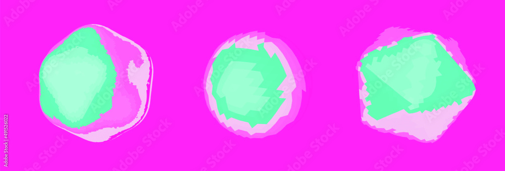Poster Set of 3D abstract vector low-poly elements: sphere and icosahedron. 