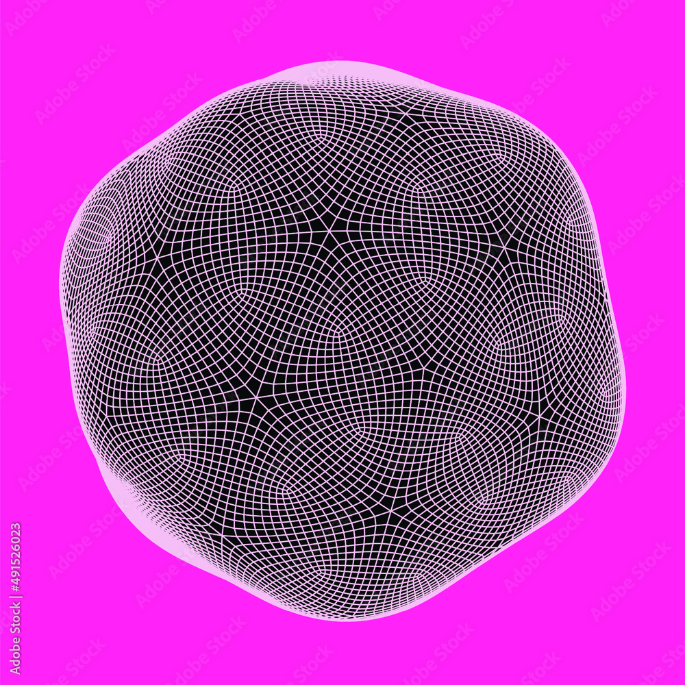 Leinwandbilder 3d vector illustration of a sphere with a geometric pattern. abstract futuristic image.