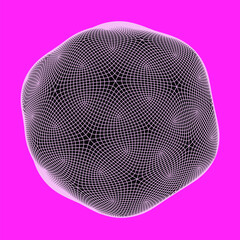 3D vector illustration of a sphere with a geometric pattern. Abstract futuristic image.