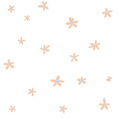 Simple vector floral background in kawaii style. Floral vector background.