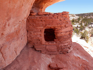 Small cliff-side Anasazi look out ruin in the Bears Ears wilderness area of Southern Utah.  