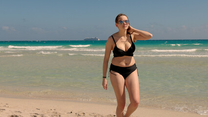 Enjoying the summer vacation at Miami beach