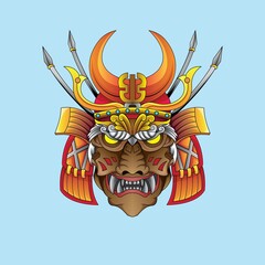 warrior mascot japanase culture available for your custom project. perfect for T-shirt, Apparel or merchandise design