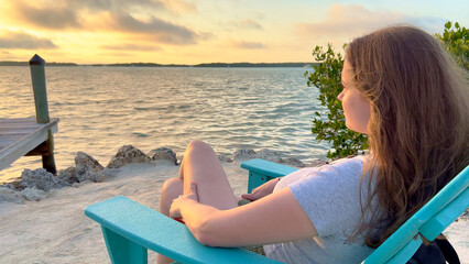 Beautiful Florida Keys - Sit by the calm water and enjoy the sunset - travel photography