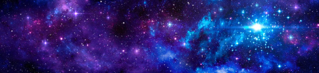 Abstract cosmic background of the starry sky and nebulae