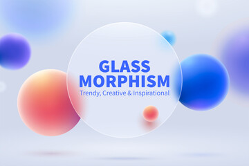 Fototapeta 3d glassmorphism background design obraz
