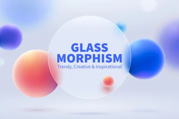 Fotobehang 3d glassmorphism background design © MITstudio