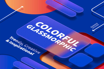 3d futuristic glass morphism banner
