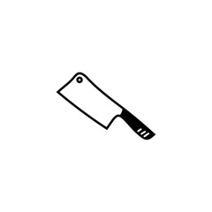 simple flat chef butcher knife icon design, modern butcher knife symbol vector