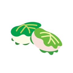 二つ並んだ柏餅のイラスト