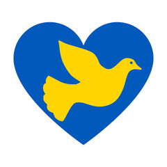 Peace and love in Ukraine symbol icon 