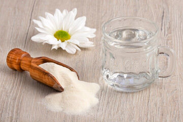 Hydrolyzed collagen powder to mix with water