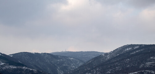 Panorama around Nis. Beautiful landscapes even on a non-sunny day. Serbia.