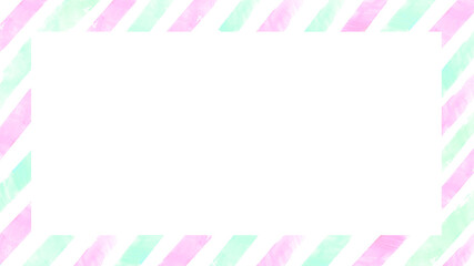 水彩で描いたエアメールのフレーム