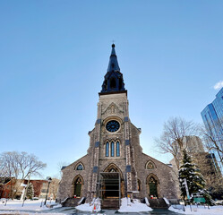 Church against a blue sky