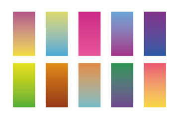 Set of colorful gradient cover background