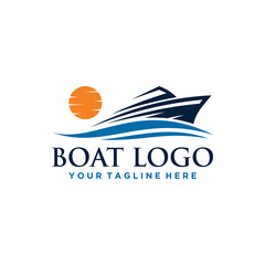 Boat and Sea Logo Sign Design