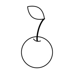 Flat cartoon cherry. Fresh healthy food. Love symbol. Sweet food. Vector illustration. stock image.