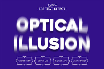 Editable text effect, purple background, Optical Illusion text