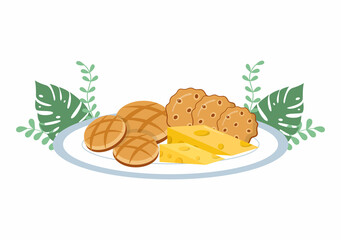 Food at Each Meal with Health Benefits, Balanced Diet, Vegan, Nutritional and the Food Should be Eaten Every Day in Flat Background Illustration