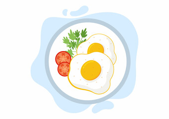 Food at Each Meal with Health Benefits, Balanced Diet, Vegan, Nutritional and the Food Should be Eaten Every Day in Flat Background Illustration