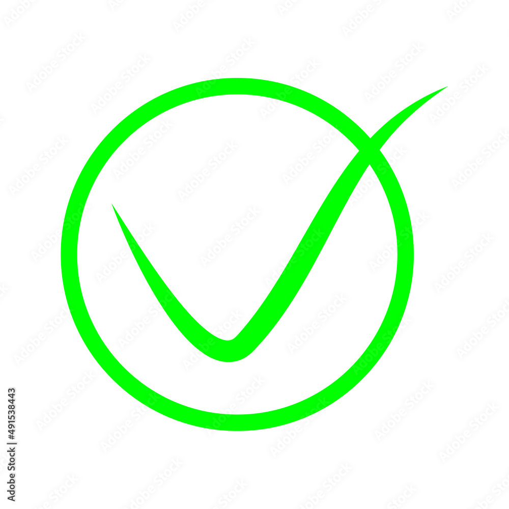 Aufkleber checkmark right icon. tick icon. checkmark icon. checkbox icon. vector illustration. stock image.