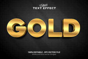 Editable text effect, Black background, Gold text