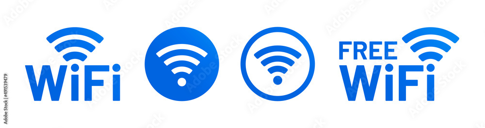 Poster free wifi icon set. internet connection symbol. vector illustration