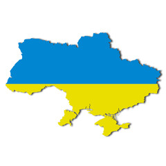 Obraz premium Ukraine map on white background with clipping path 3d illustration