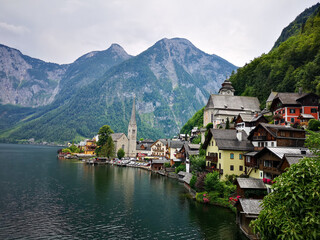 Fototapeta na wymiar Hallstatt, the most beautiful lake town in the world, Austria.