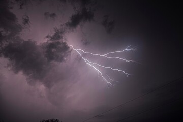 Thunder and lightning in the clouds