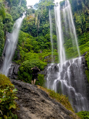 scenic view of sekumpul waterfall in bali indonesia