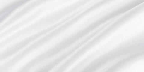 Obraz na płótnie Canvas Abstract white silk fabric texture background. Creases of satin