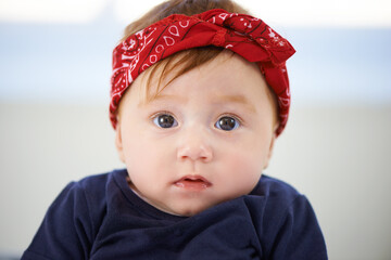 I didnt choose the thug life. The thug life chose me.. Cropped shot of an adorable baby girl.