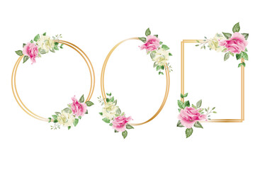 floral borders watercolor set