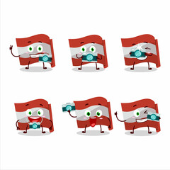 Photographer profession emoticon with austria flag cartoon character