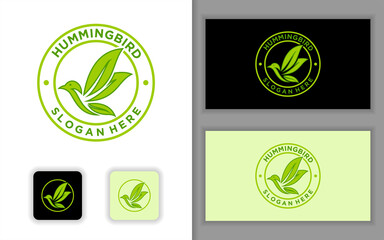 Bird leaf logo template, Bird flying icon design